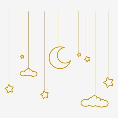 Widget Backgrounds, Adorable Doodles, Hanging Clouds, Gotcha Life, Yellow Cloud, Cartoon Clouds, Hanging Stars, Flower Graphic Design, Yellow Moon