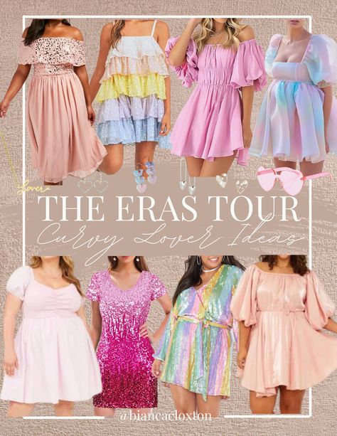 Lover, the eras tour, Taylor swift, concert outfit, outfit ideas, curvy, plus size Taylor Swift Lover Outfit Eras Tour, Sequin Dress Concert Outfit, Taylor Swift Outfits Ideas Lover, Plus Size Lover Era, Taylor Swift Inspired Outfits Plus Size, Plus Eras Tour Outfits, Lover Taylor Swift Outfits Plus Size, Eras Tour Outfits Lover Plus Size, Ts Outfits Eras Tour