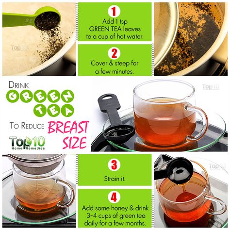 green tea to reduce breast size Honey Drink, Top 10 Home Remedies, Sugar Diet, Too Much Estrogen, Mammary Gland, Breast Workout, Breast Reduction, Breast Health, Organic Health