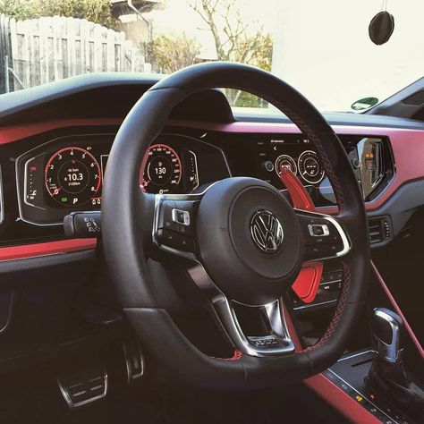 #Repost @cicijodar_solim Red interior❤🤘🏻 #volkswagen #pologti #newcar #wolfsburg #vw #vwpolo #gti #polo #deutschland #car #carlifestyle… Red Car Interior, Gti Polo, Vw Polo Gti, Polo Gti, Vw Polo, Volkswagen Polo, Red Interior, Red Car, Red Interiors