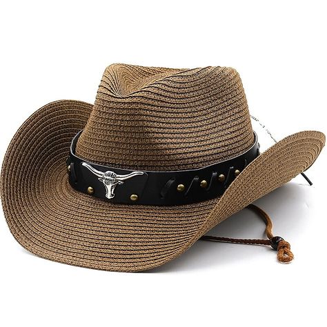 Cowboy Men, Bob Chapeau, Womens Beach Hat, Straw Panama Hat, Chapeau Cowboy, Trilby Hat, Summer Hats For Women, Western Cowboy Hats, Retro Mode