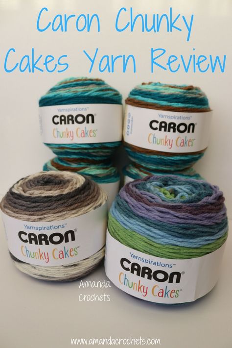 Today's yarn review is on the new Caron Chunky Cakes. This is the newest line in the Caron Cake Shop. Caron Chunky Cakes are 100% acrylic and is super soft and squishy. This yarn has a five color striping effect, which makes it easy to complete projects without having to keep changing colors. Caron Chunky Cakes Patterns Crochet, Caron Cakes Crochet, Amanda Crochets, Knitting Loom Projects, Red Birthday Cake, Red Birthday Cakes, Crochet Cable Stitch, Yarn Cakes, Caron Cakes