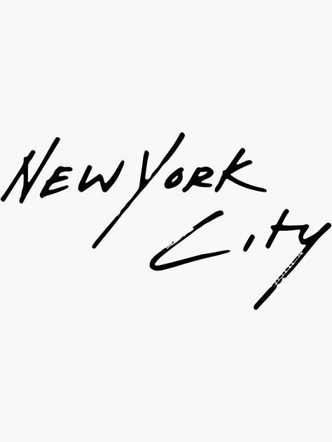 "New York City " Sticker by ExploreStore | Redbubble - america, travel, voyage, city, cities, holiday, tourism, New York Typography Design, New York Font, Travel Font, New York Typography, City Typography, New York Tattoo, New York Graphic, Man Outfit, Stylish Men Casual