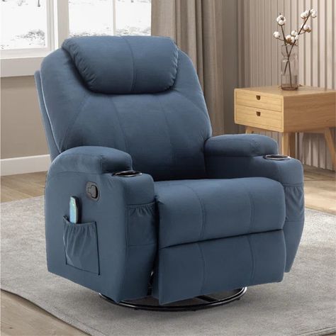 Recliner Rocker Chair With Heated Massage 360 Degree Swivel With Cup Holders Living Room Sofa And Reclining Cahirs For A Small Cozy Livingroom, Purple Recliner, Gaming Chair Reclining, Rocker Chair, Power Recliners La-z-boy, Rocker Recliners La-z-boy, Lazy Boy, Rocker Chairs, Cup Holders