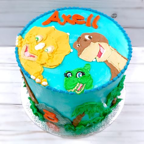 A Land Before Time themed birthday! #nikijoycakes #buttercream #cake #cakestagram #cakesofinstagram #instacake #cakesofig #landbeforetime 5th Birthday Boys, Cake Land, Land Before Time, 1st Birthday Themes, Dinosaur Cake, Dino Birthday, Dino Party, Birthday Party Cake, Cakes For Boys