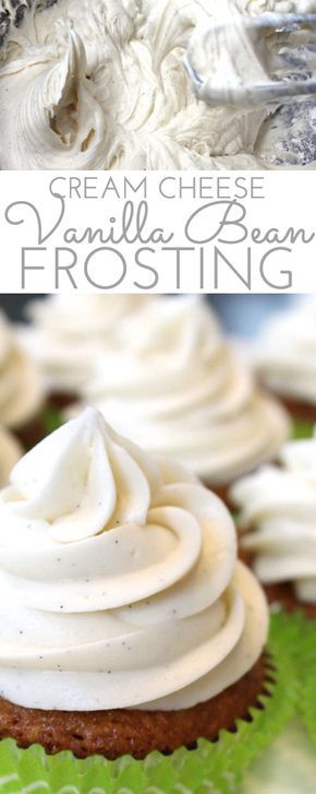 Light Fluffy Frosting, Vanilla Bean Cream, Vanilla Bean Frosting, Weight Watcher Desserts, Cupcakes Vanilla, Cheese Frosting Recipe, Fluffy Frosting, Coconut Dessert, Cream Cheese Frosting Recipe