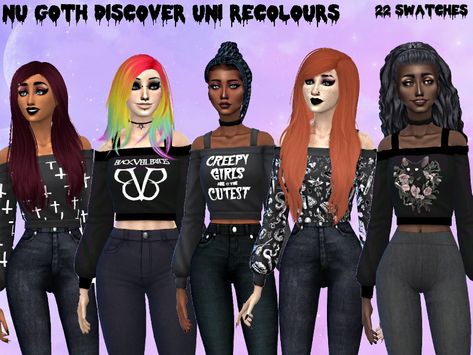 Sims 4 Cas, Be Pretty, The Sims 4, Pastel Goth, The Sims, Sims 4, University, Pastel