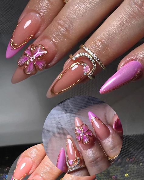 😍💅🏼✨ . . . . . . #Nails#Nailsinspo#NailTech#NailArt#GlendaleNails#PhoenixNails Hawaii Acrylic Nails, Rapunzel Nails Acrylic, Airbrush Nails Designs, Flower Almond Nails, Nail Info, Romantic Nails, Airbrush Nails, Simple Gel Nails, Simple Acrylic Nails