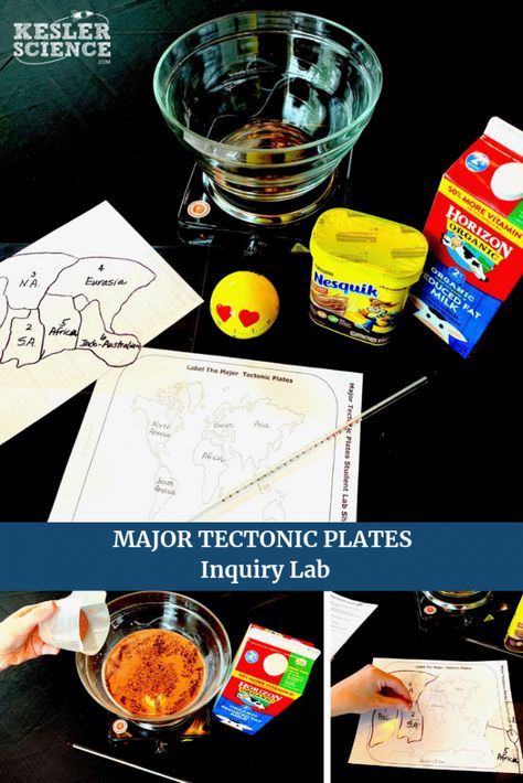 Major Tectonic Plates Inquiry Lab | Kesler Science Tectonic Plates Activities, Apologia Physical Science, Plate Tectonic Theory, Convection Currents, Science Inquiry, Plate Boundaries, Tectonic Plates, Earth Projects, The Continents