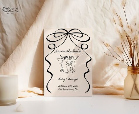 Whimsical Wedding Decorations, Funny Wedding Invitations, Save The Date Template, Save The Date Templates, Wedding Save The Date, Save The Date Invitations, Printable Wedding Invitations, Wedding Saving, Wedding Invitation Cards