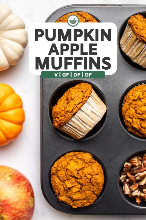 Pumpkin Apple Muffins, Muffins Apple, Gluten Free Pumpkin Cookies, Dessert Pumpkin, Homemade Nut Milk, Gluten Free Pumpkin Muffins, Muffins Vegan, Recipes Pumpkin, Vegan Muffins