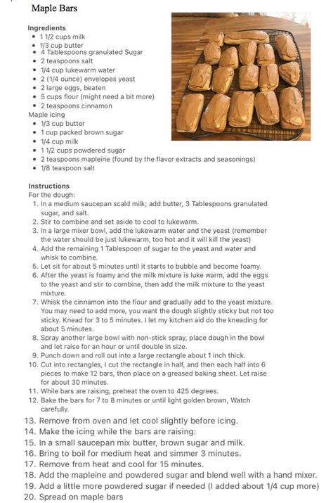 Maple Bars Maple Bars Recipe Homemade, Maple Donut Bars, Maple Bar Donut Recipe, Sourdough Maple Bars, Homemade Maple Bars, Maple Bars Recipe, Breakfast Donuts, Homemade Recipe Books, Goat Milk Recipes