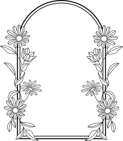 Floral arch frame | Premium Vector #Freepik #vector #clipart #wreath #tracery #arched Floral Arch Drawing, Floral Border Design Drawing, Creativity Projects, Boarders Designs, Athletic Wallpaper, Boarders Designs For Projects, Arch Frame, Cactus Drawing, Engraving Ideas