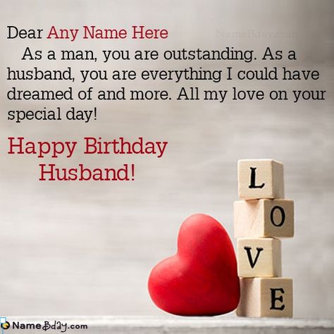 Bring a big smile to your husband face by sharing birthday wishes in a unique way. Get birthday wishes for husband with love and name. Greet him, he will love it. Birth Day Wishes For Hubby, Birth Day Wishes For Husband, Unique Birthday Wishes For Husband, Husband Status, Birthday Message To Husband, Happy Birthday My Hubby, Happy Birthday Dear Husband, Husband Video, Husband Pictures