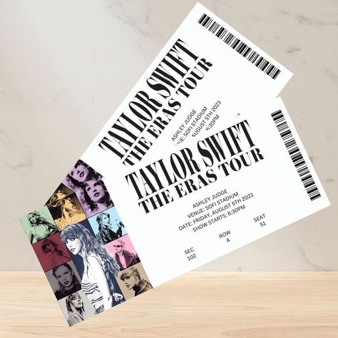 Concert Tickets Taylor Swift, Taylor Swift Tickets The Eras Tour, Taylor Swift Eras Tickets, Taylor Swift Concert Tickets Printable, Taylor Swift Ticket Gift, Surprise Songs Eras Tour List, Era Tour Tickets, Eras Tour Tickets Aesthetic, Taylor Swift Ticket Surprise