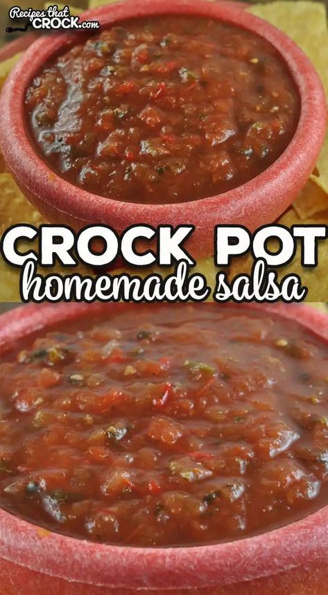 Crock Pot Salsa, Crockpot Salsa, Make Salsa, Crock Pot Dips, Homemade Salsa Recipe, Salsa Ingredients, How To Make Salsa, Stove Top Recipes, Pot Roast Recipes