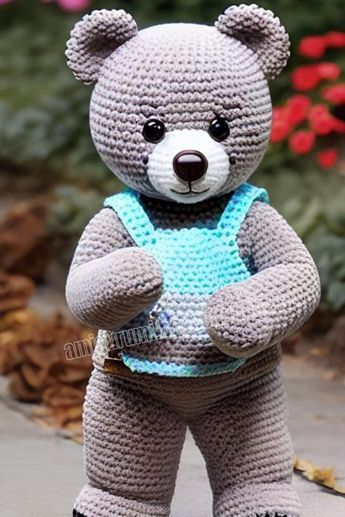 Crochet Christmas Bear Free Pattern, Crochet Bear Free Pattern, Free Crochet Dinosaur Pattern, Crochet Teddy Bears, Crochet Teddy Bear Pattern Free, Knitting Patterns Free Dog, Teddy Bear Patterns Free, Teddy Bear Knitting Pattern, Crochet Dinosaur Patterns