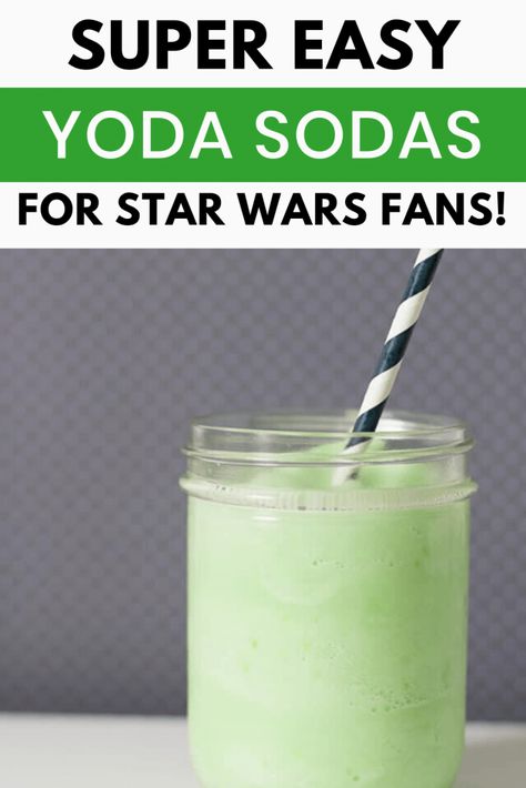 Yoda Fruit Bowl, Star Wars Food Recipes, Yoda Soda Recipe, Star Wars Food Ideas, Star Wars Recipes, Yoda Soda, Star Wars Drinks, Star Wars Party Food, Yoda Party