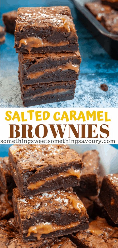 Traybake Recipes, Brownies Caramel, Caramel Brownies Recipe, Fudgy Chocolate Brownies, Salted Caramel Brownies, Caramel Desserts, Recipe Tin, Caramel Brownies, Caramel Recipes