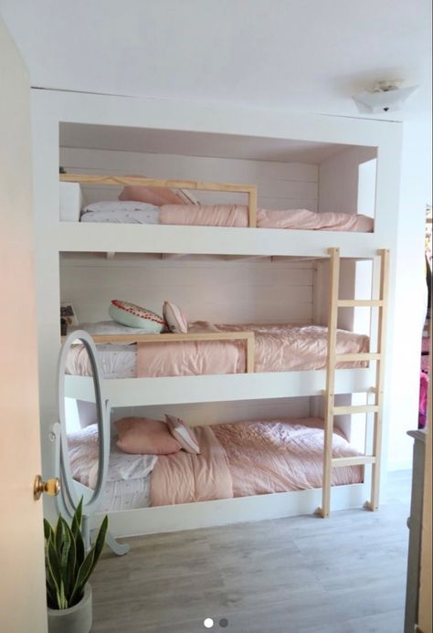 3 Tier Bunk Bed Diy, 3bunk Beds Triple Bunk, 3 High Bunk Beds, Triple Bunk Beds For Adults, 3 Built In Bunk Beds, Beds For 3, Built In 3 Bunk Beds, Triple Bunk Built In, Three Tier Bunk Bed