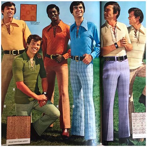 70’s Mens Fashion, Casual Wear Men, 70s Men, 80s Men, Outfits 70s, Christmas Parade, Patterned Jeans, 70s Style, Fashion Styling