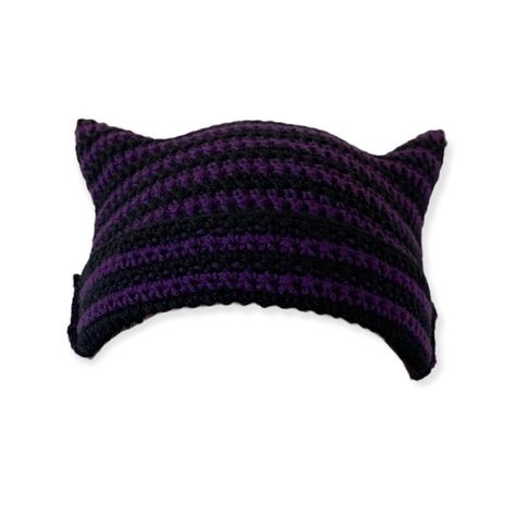 handmade crochet cat beanie, handmade crochet devil beanie, purple cat beanie, black cat beanie, striped cat beanie, crochet hat, handmade crochet hat, cotton crochet hat, devil beanie, 2022 fashion trends, spring summer 2022 trends, crochet project, crochet project inspo, crochet inspo, 2022 crochet ideas, beginner crochet ideas Crochet Ideas Beginner, Beginner Crochet Ideas, Striped Cat Beanie, Cat Beanie, Purple Cat, Vintage Fits, Crochet Cat, Black Crochet, Crochet Beanie