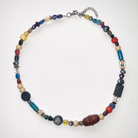 Mixed Bead Necklace, Indie Jewelry, Funky Jewelry, Hippie Jewelry, Stainless Steel Wire, Jewelry Inspo, Beaded Jewelry Diy, Summer Jewelry, Pretty Jewellery