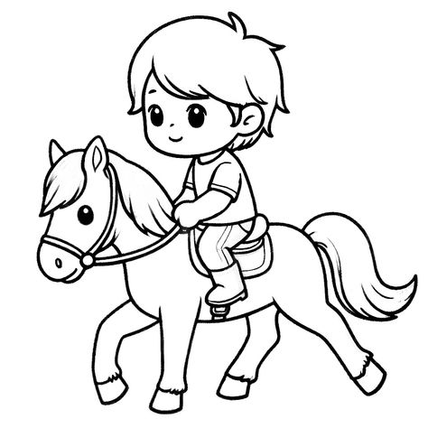 Horse Cartoon, Pony Rides, Horse Coloring Pages, Riding Horse, Printable Pictures, Horse Drawing, Brown Horse, Animal Coloring, Outline Drawings