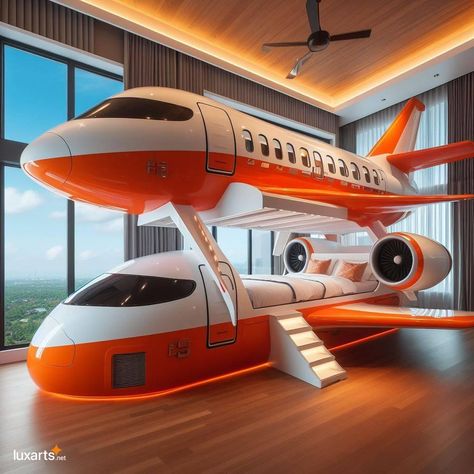 Airplane Bunk Beds: Elevate Your Child's Bedroom and Inspire Dreams 12 Bunk Bed Ideas, Kids Car Bed, Bunk Beds Boys, Kids Beds With Storage, Kids Bed Frames, Bunk Beds Built In, Cool Kids Rooms, Bedroom Images, Shared Bedrooms