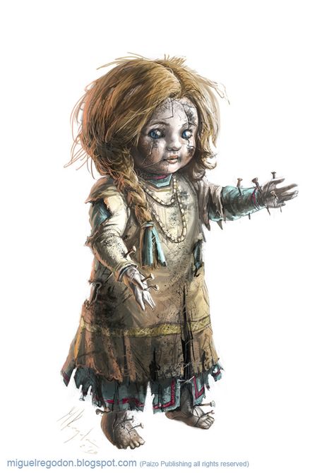 Valisisas Doll by MiguelRegodon on DeviantArt Arcadia Quest, Pathfinder Character, D D Monsters, Creepy Doll, Scary Dolls, Fantasy Monster, Creepy Dolls, Dungeons And Dragons, Fantasy Art