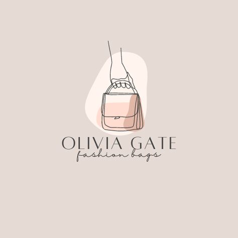 Fashion bags line art logo. Feminine line dra Handmade Bags Logo Design Ideas, Handbag Logo Design Ideas, Logo Design For Bags, Bags Business Name Ideas, Bag Brand Name Ideas, Bag Shop Name Ideas, Bag Logo Ideas, Bag Icon Logo, Logo Bag Design