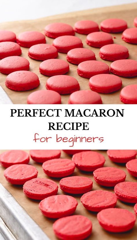 Easy Macaron Recipe, French Macaron Recipe, French Macaroon Recipes, Kue Macaroon, Macaron Cookies, French Macaron, French Macaroons, Macaroon Recipes, Macaron Recipe