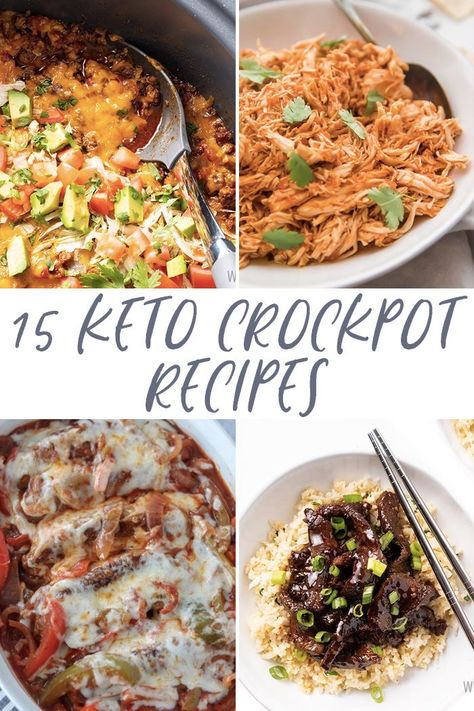 The days of standing over a hot stove or oven, cooking keto meals that don't taste great are OVER! These 15 super easy slow cooker keto recipes are absolutely perfect for hitting your goals, but without all the work. #keto #lowcarb #crockpot #slowcooker Warm Lunches For Work, Slow Cooker Keto Recipes, Sausage And Peppers Crockpot, Bbq Pulled Chicken Recipes, Lunches For Work, Pulled Chicken Recipes, 40 Aprons, Keto Chicken Casserole, Low Carb Crock Pot Recipes