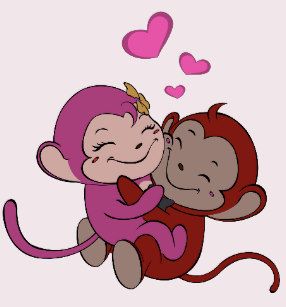 Monkeys in Love - Valentine T Shirt Monkeys In Love, Monkey Photos, Betta Fish Tattoo, Monkey Valentine, Easy Graffiti, Easy Graffiti Drawings, Graffiti Drawings, For My Bf, Mehndi Designs Bridal