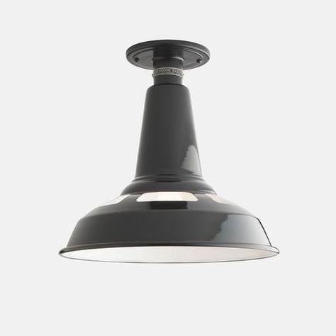 Factory Light No. 4 Quick Ship//Black School House Electric, Surface Mounted Light Fixture, Ceiling Mounted Lights, Schoolhouse Electric, Surface Mount Lighting, Factory Lighting, School House, House Front Design, Outdoor Sconces