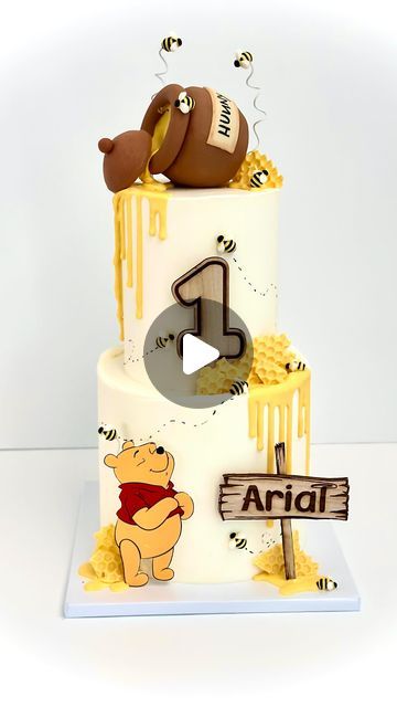 Whiskful Thinking Cakes on Instagram: "Winnie the Pooh will always have a piece of our childhood hearts.  Thank you @jimjcummings for all the wonderful character voices you’ve given us through the years.  (It’s more than you think) 🍯🐝🧸 Video credit: The Great Big Story YT Cake decorator: Kristen #poohcake #winniethepooh #honeycake" Winnie The Pooh Decor, Baby First Birthday Themes, Winnie The Pooh Cake, Winnie The Pooh Themes, Pooh Birthday, Winnie The Pooh Birthday, Cake Decorator, Honey Cake, First Birthday Themes