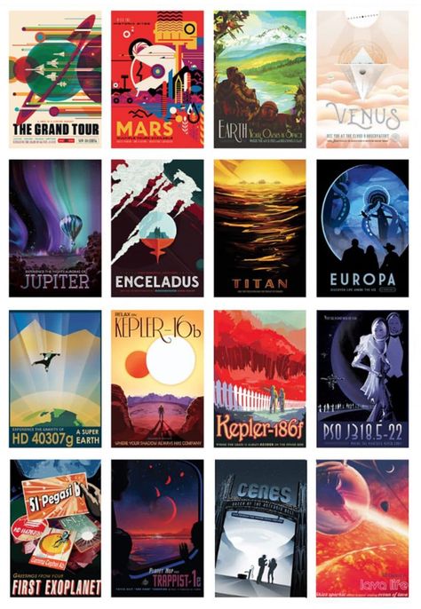 Nasa Visions Of The Future, Nasa Poster Vintage, Poster Series Design, Nasa Travel Posters, Nasa Vintage Posters, Nasa Space Posters, Nasa Posters, Nasa Design, Nasa Vintage