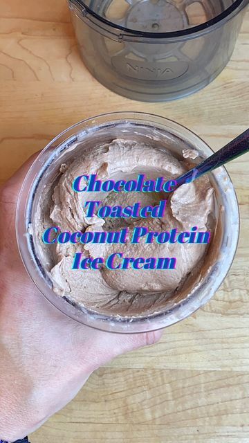 Chef Allie - Healthy Recipes on Instagram: "🍫🥥Chocolate Toasted Coconut Protein Ice Cream 🍫🥥 My recipe for Chocolate Toasted Coconut Protein Ice Cream is basically an almond joy and WAY healthier. It’s 9 WW personal points (this is usually my lunch) and only 291 calories and has 31.5g protein in it. To grab the full recipe head to www.Chefallieskitchen.com ~ Chef Allie https://chefallieskitchen.com/2022/07/15/chocolate-toasted-coconut-protein-ice-cream/ #chocolate #toastedcoconut #protein Creami Recipes Protein, Recipes Protein, Healthy Ice Cream Recipes, Creami Recipes, Coconut Protein, Protein Chocolate, Protein Ice Cream, Ninja Creami, Healthy Ice Cream