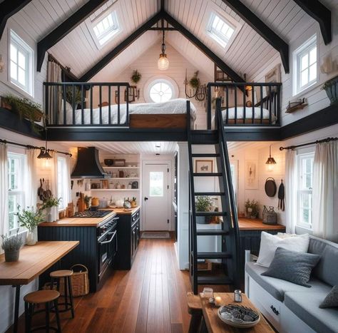 Tiny Home Ideas, Brooklyn Navy Yard, Loft House Design, Tiny House Luxury, Tiny House Interior Design, Tiny House Loft, Tiny House Layout, Tiny House Inspiration, Tiny House Floor Plans