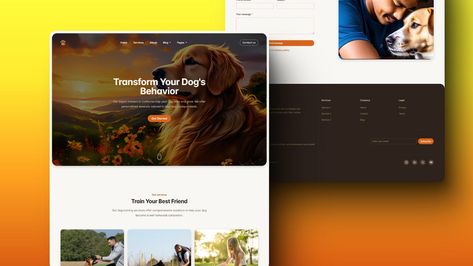 Elevate Your Dog Training Business with Canis: The Ultimate HTML Website Template Dog Website Design, Dog Training Plan Template, Dog Website Design Inspiration, Dog Training Website Design, Dog Training Business Cards, Dog Training Business, Training Business, Dog Behavior Training, Html Website