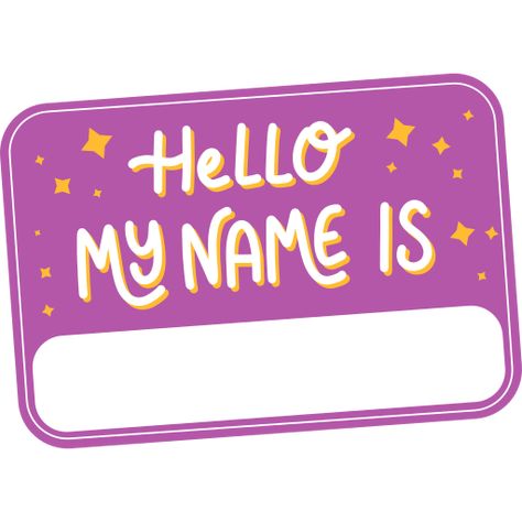 Name Tag Design For Kids, Cute Name Tags, Blackpink Stickers, Nametags For Kids, Hello Sticker, Name Tag Design, Pusheen Cute, Scrap Cards, Web Fonts