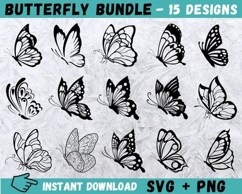 Butterfly Silhouette Templates, Butterflies Silhouette, Swirl Design Pattern, Stickers Butterflies, Cricut Butterfly, Hand Drawn Butterfly, Drawn Butterfly, Biblical Tattoos, Silhouette Butterfly