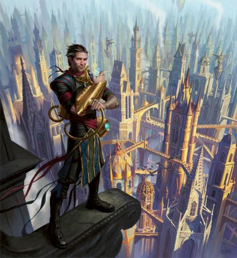 Ral Zarek Ral Zarek, Magic: The Gathering, Mtg Art, Concept Art World, Fantasy City, Fantasy Setting, High Fantasy, Magic Art, Fantasy Inspiration