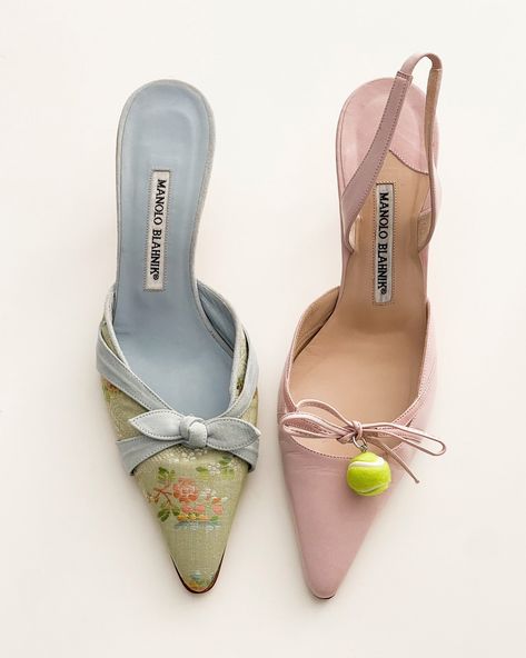 Pastel Heels, Babydoll Tops, Luxury Sustainable, Heels Aesthetic, Manolo Blahnik Heels, Reworked Vintage, Shoe Shine, Vintage Heels, Spring Baby