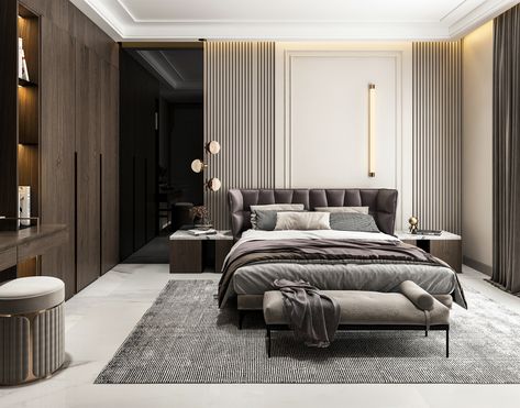 Rich Bedroom Luxury, Modern Guest Bedroom, Bedroom Ideas Luxury, Guest Bedroom Design, Guest Room Design, Luxury Bedroom Decor, Gray Walls, Guest Bedroom Decor, Luxury Bedroom Master