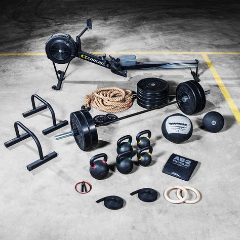 The Warrior Package allows the user to perform any CrossFit® workout, plus Olympic Weightlifting, Powerlifting, Kettlebells, Rowing, and more. Visit Rogue for details. Crossfit Equipment, Diy Gym, Rogue Fitness, Olympic Weightlifting, Crossfit Workout, Kettlebell Training, Best Cardio Workout, Crossfit Gym, Rowing Machine