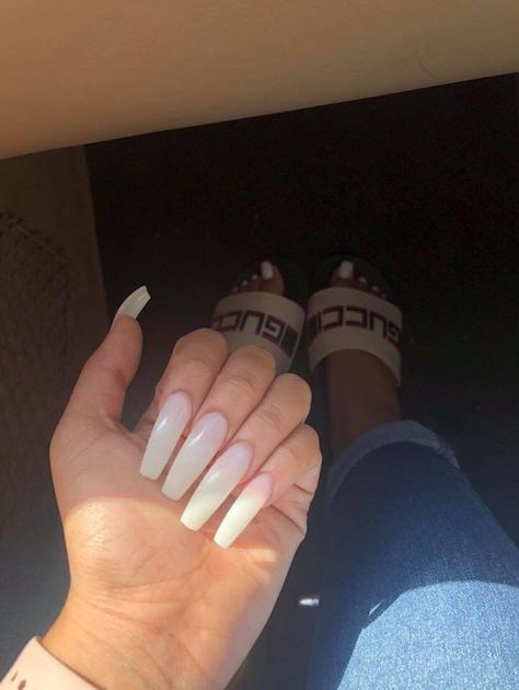 Pinterest | @ Haleyyxoo† Boss Nails, Duck Nail, Y2k Nail, White Solid Color, Duck Feet, Duck Nails, Y2k Nails, Nails Only, White Solid