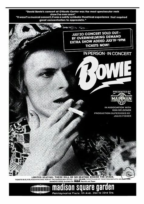 Bowie Poster, David Bowie Poster, Ian Hunter, Mott The Hoople, Mick Ronson, Just Deal With It, The Stooges, Space Oddity, Iggy Pop