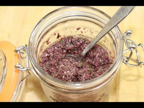 Black Olive Tapenade - Simple and Easy to Follow - YouTube Black Olive Tapenade, Olive Tapenade, Tapenade, International Food, Black Olive, International Recipes, Olive Oil, Snacks, Black