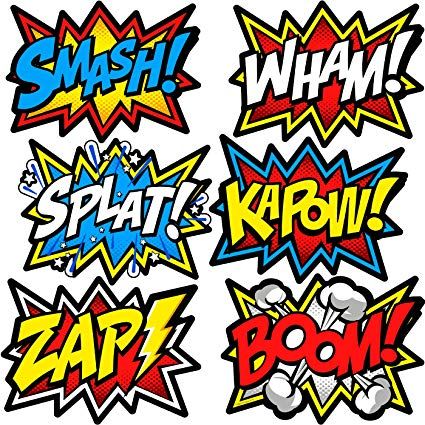 Large Superhero Word Cutouts Birthday Party Supplies Wall Decoration Signs (Size 12" x 16") 12pcs Light Cardboard Super Hero Cutout Action Words #superhero #superherobirthday #superheroparty Marvel Party Decorations, Avengers Birthday Decorations, Superhero Backdrop, Word Cutouts, Superhero Party Decorations, Superhero Party Favors, Marvel Party, Kids Hero, Superhero Room